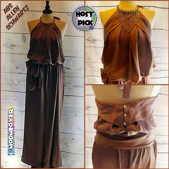 ABS Allen Schwartz Pants - 🏆HP🏆NWT ABS Allen Schwartz Mocha Satin Romper